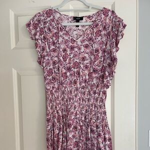 Aqua floral mini dress